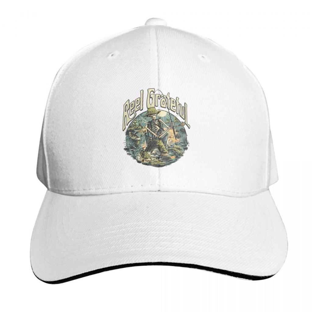 Reel Grateful Fly Fisherman Baseball Cap Adjustable Buckle Closure Moisture Wicking Quick Dry Curved Brim Classic Fit