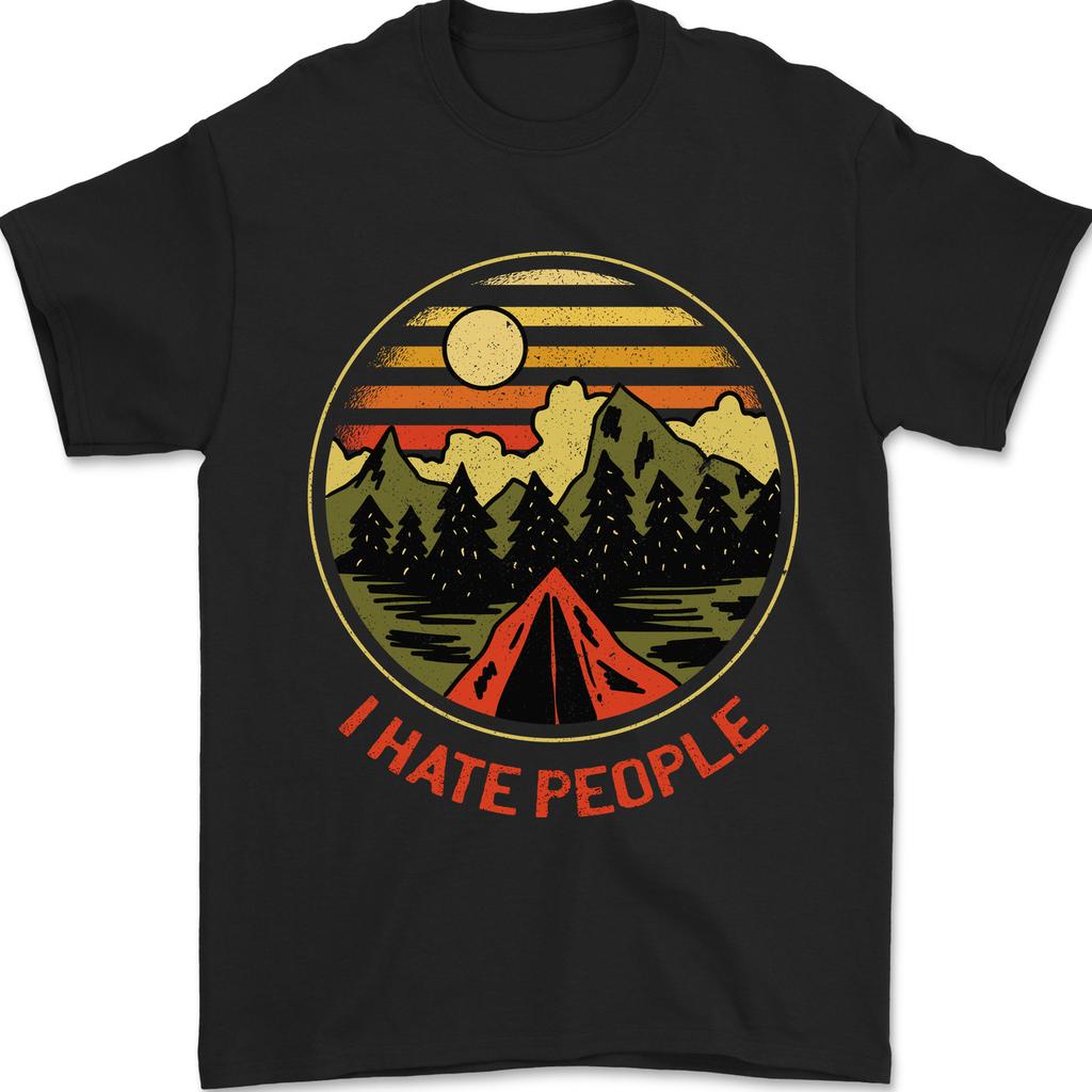 I Hate People Funny Camping Outdoors Trekking Mens T-Shirt 100% Cotton
