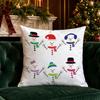 Christmas Cute Snowman Pillow Covers Pattern Cushion Cover Suitable for Sofa Bedroom Car Pillow Cover