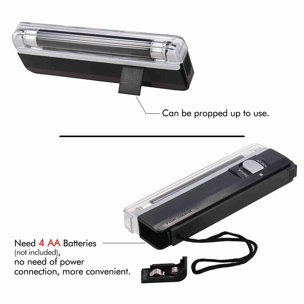 2 In 1 Portable Mini Money Detector Counterfeit Cash Currency Banknote Bill Checker Tester with UV Light Flashlight for