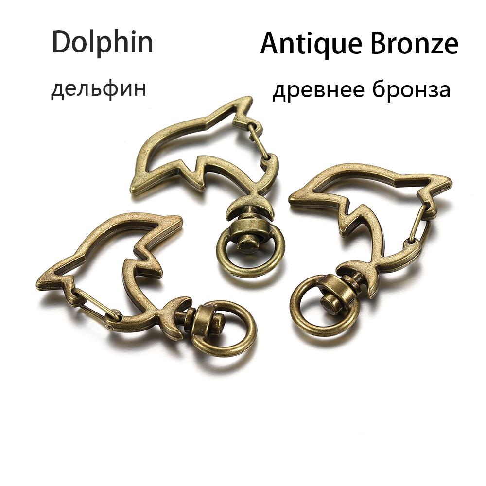 10Pcs/Lot Mix Color Keychain Moon Dog Cat Dolphins Cloud Heart Key Chain DIY For Jewelry Making Findings Accessories Supplies