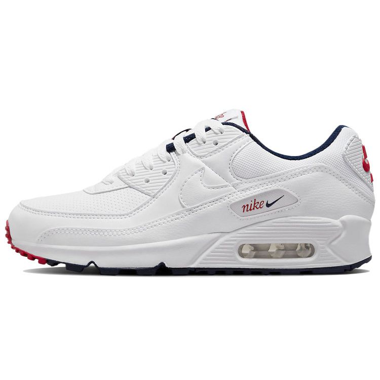 

Nike Air Max 90 Women s White/Navy-Red Air Cushioning Casual Shoes DJ5414-100 36.5