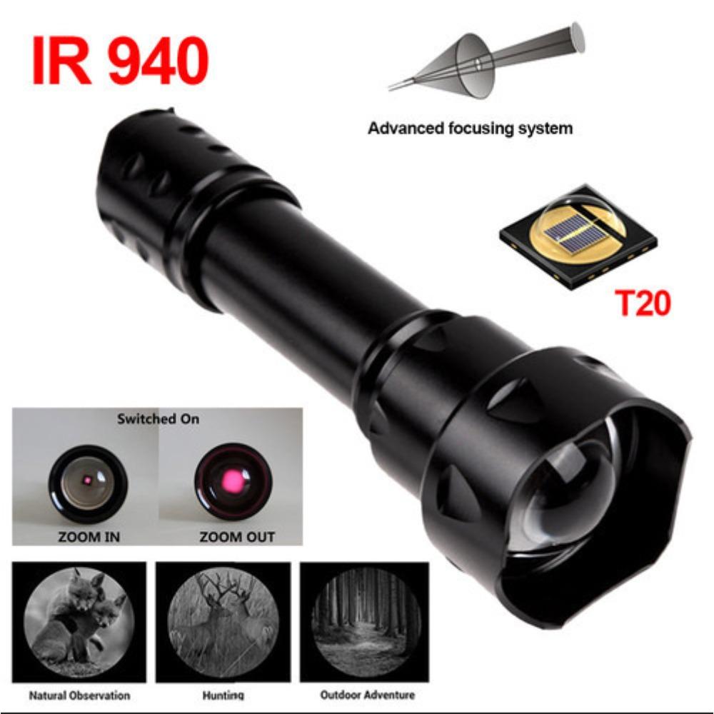 T20 850/940NM Infrared Torch | Retractable Zoom Aluminium Alloy Adventure Search Light