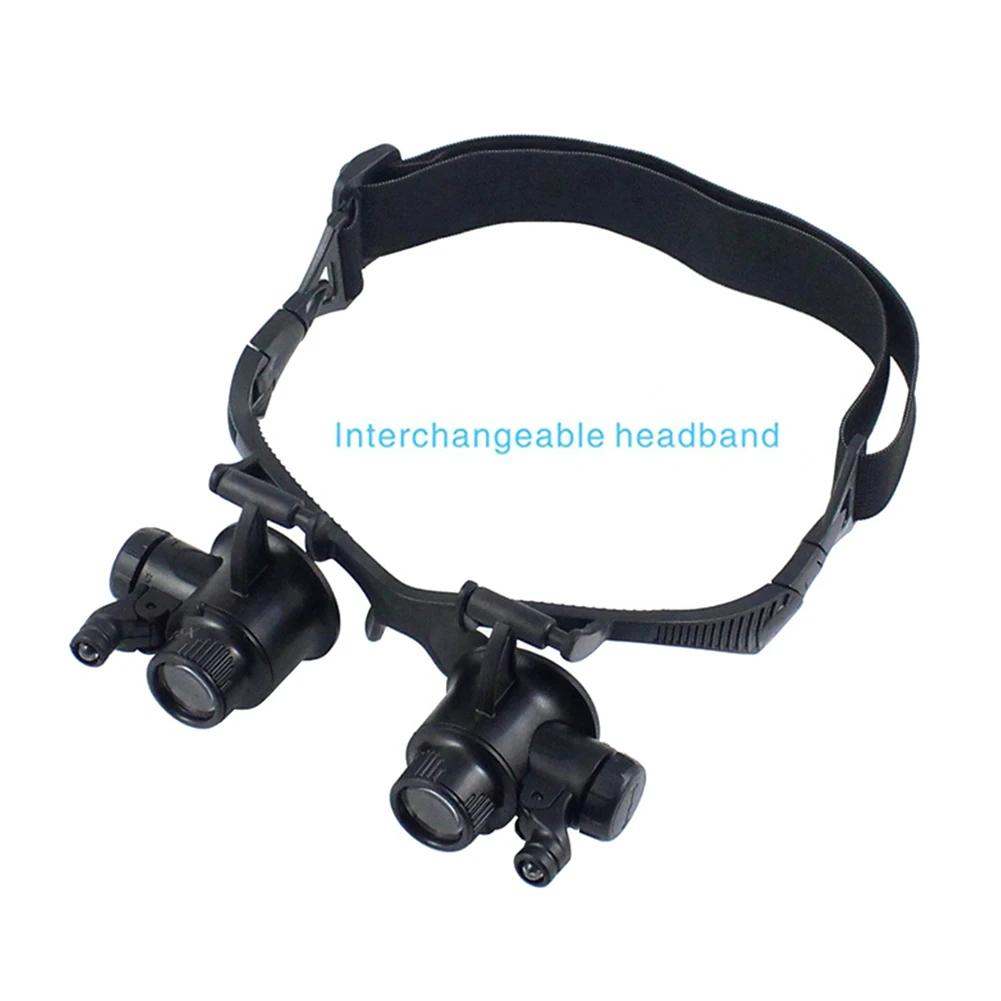 10X/15X/20X/25X LED Magnifier Glasses Magnifying Headband Eyewear for Reading Jewelers Watchmaker Repair Tools Magnifying Glass