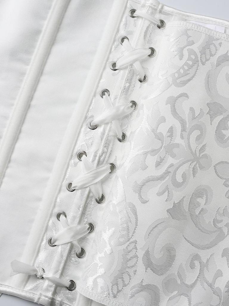 Corsetto in Raso con Bordino in Pizzo Stile Corte: Guaina modellante con supporto lombare e controllo addominale