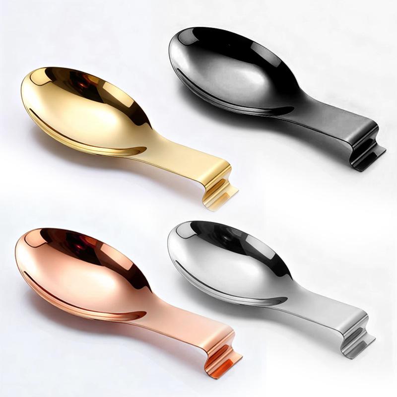 Fish Shape Stainless Steel Spoon Rest Thickened Cooking Spoon Buffet Clip Turner Tray Hotel Restaurant Kitchen Utensil Holder