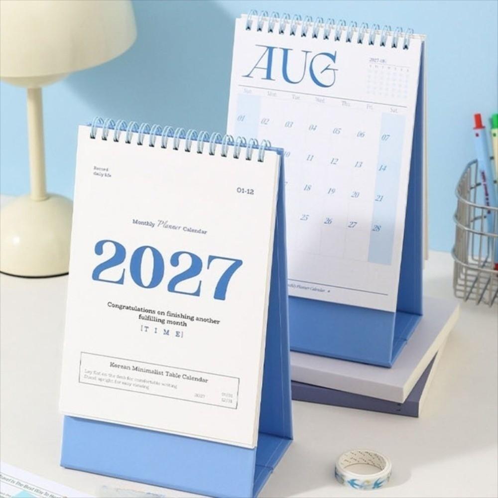 Blue Desk Calendar Korean Style Planner Calendar New Coil Calendar Student Planning