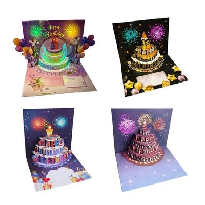 Birthday Card with Light and Music With Envelope Musical Happy Birthday Card for Women Men Husband Wife Children