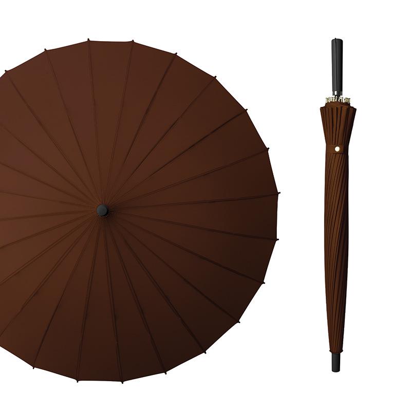 24-Speichen Farbwechselnder Langgriff-Regenschirm für Damen, Extra-Groß, Winddicht, Gebogener Griff, Herren-Stockgriff, Logodesign