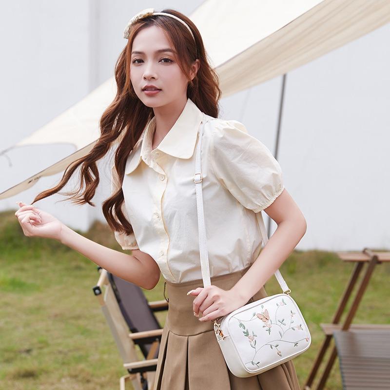 Fashion Bow Camera Bag, Simple Flower Women's Bag, Casual Small Square Bag, Shoulder Messenger Bag, Women's Bag.