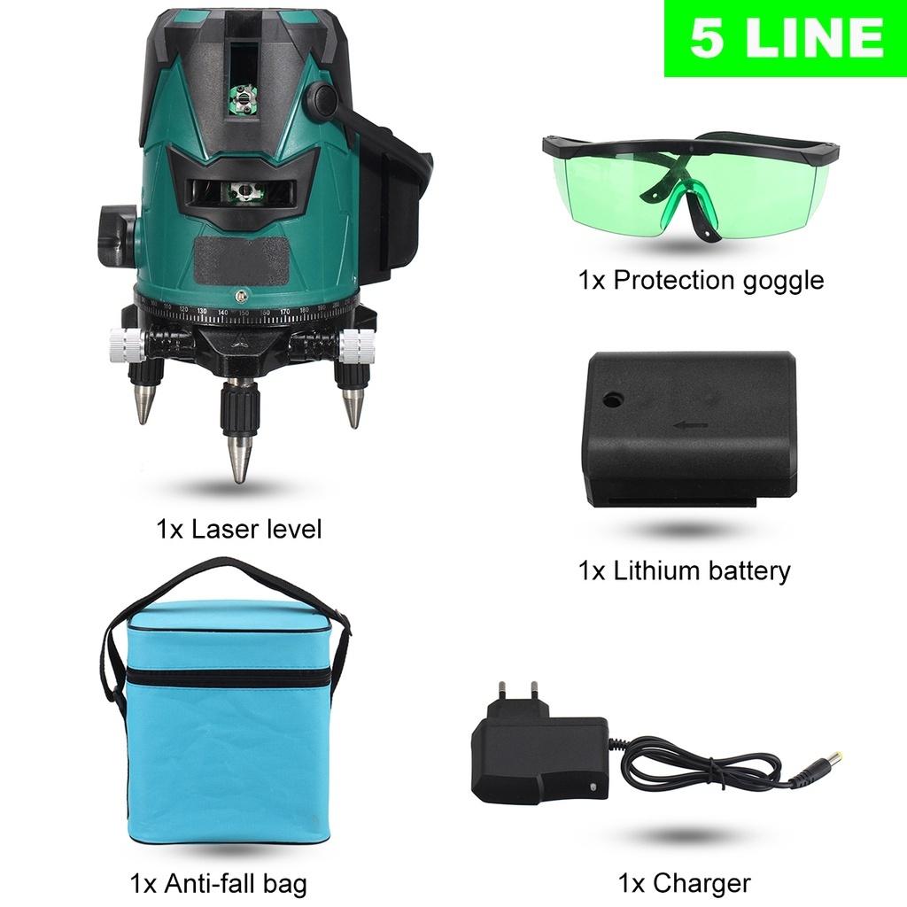 2/3/5 Lines Self-Leveling Laser Level 360° Rotatable Indoor Outdoor Green Radius Alternating Direct Horizontal Vertical Measuring Instruments