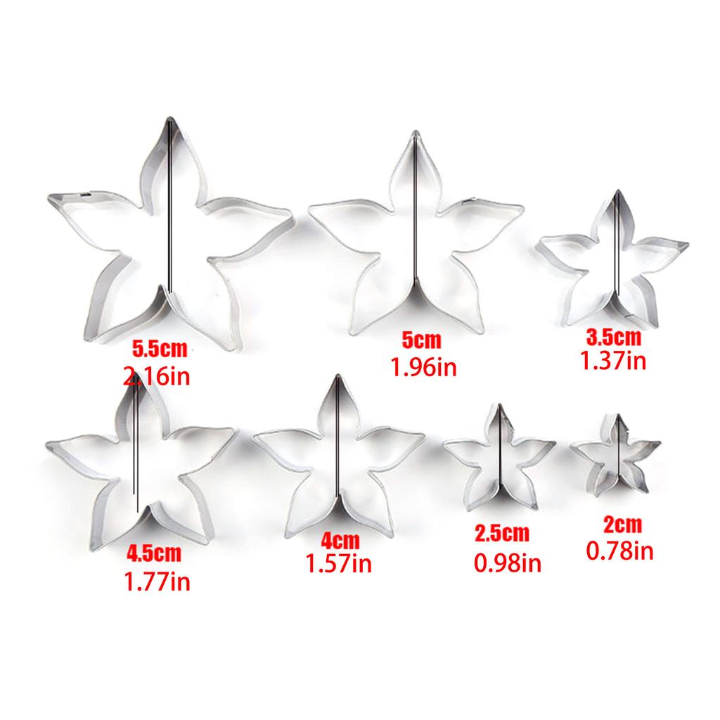 7Pcs Rose Flower Leaf Cutter Molds Fondant Modelling Tool Dessert Cutters Fondant Biscuits Cutter Easy To Clean