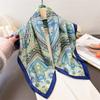 2026 New Imitation Silk Scarves Bandanas Paisley Printed Square Scarf For Women Luxury Hijab Neckerchief Elegant Shawl Wraps