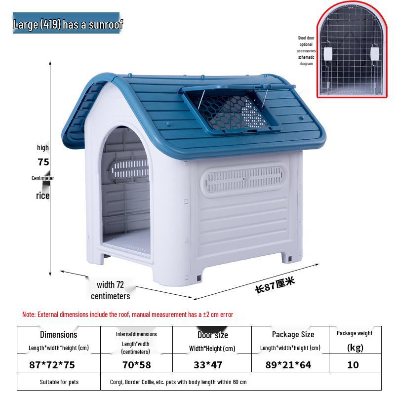 All-Season Waterproof Outdoor Dog House for Small To Large Dogs