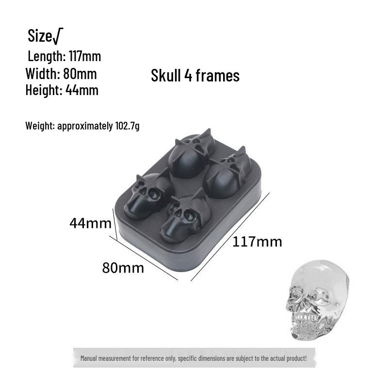 Silicone Skull Ice Cube Mold Tray for Whiskey and DIY Frozen Treats