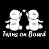 1 PC Reflective Vinyl Cartoon Decals  Window  Twins Baby On Board Car Sticker