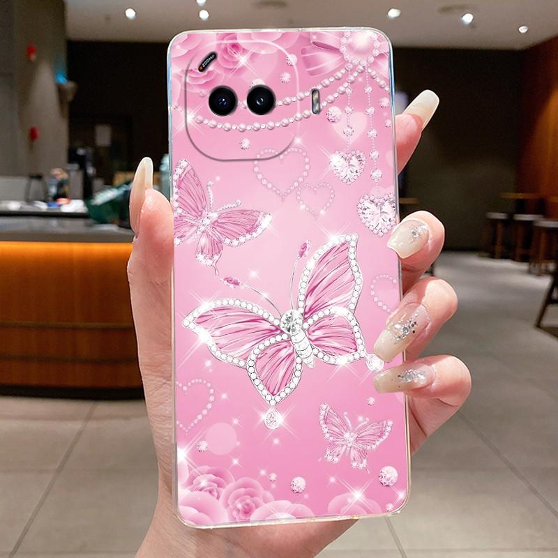 Phone Case For Vivo IQOO Z11 Turbo Fundas Capa Butterfly Bow Protective Casing Transparent Soft Silicone TPU Cover Coque
