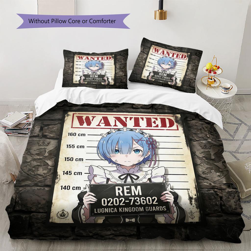 Re Zero Soft Duvet Cover Kid's Bedding Set,Extra Large Size Christmas Gifts Various Sizes Available -HE222