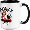 Cross Rooster Ceramic Mug - New Chicken Design for Halloween