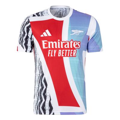 Arsenal 24/25 Aufwärmtrikot Better Scarlet/Weiß/Schwarz/Clear Aqua Herren Streetwear JE7562