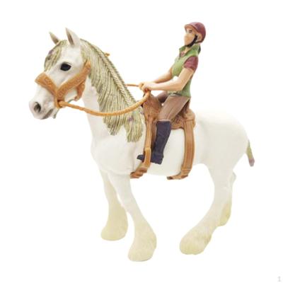 Animal Modelo Cavalo Figura de Ação PVC com Sela Simulação Playset Vida Selvagem Estátua Brinquedo Educacional