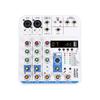 4 Channel Sound Mixer DSP Digital Reverb USB BT MP3 Module XLR 6.35mm 3.5mm Inputs 48V Phantom Power for Live Streaming