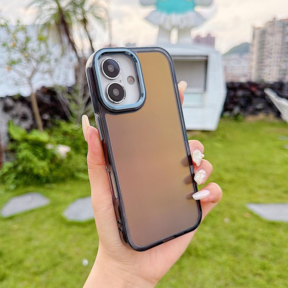 KEYSION Fashion Laser Gradient Colorful Phone Case for iPhone 16 Pro Max Soft TPU+PC Shockproof Back Cover for iPhone 16 Plus