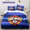 CSKA Moscow Logo Pattern Bedding Set Quilt Cover Pillowcase Home Decor Gift (1 * Duvet Cover + 2 * Pillowcase, Without Core)