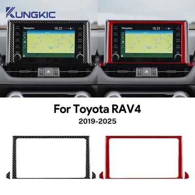 Für Toyota RAV4 XA50 2019 2020 2021 2022 2023 2024 2025 Echter Weicher Kohlefaser-Aufkleber LHD RHD Auto Mittelkonsole Navigationsbildschirm Zierleiste