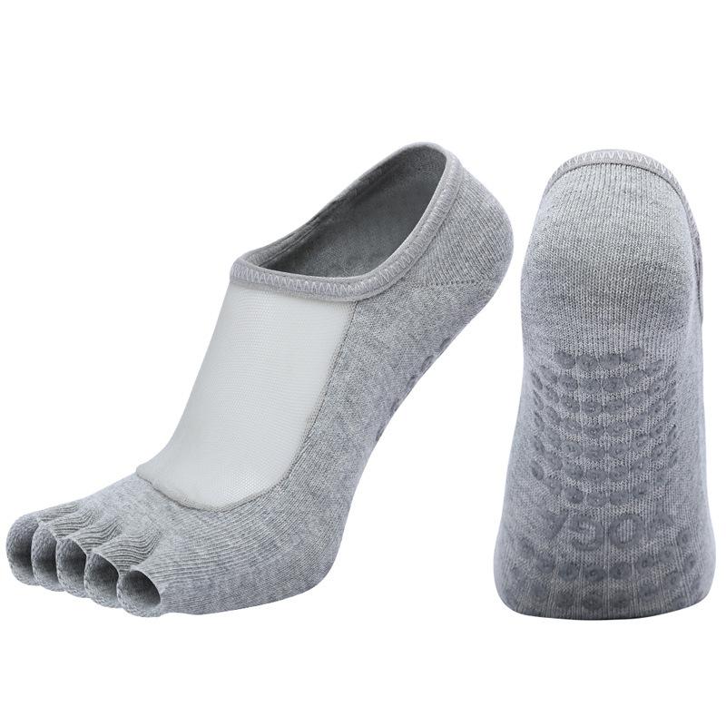 

Большие размеры женские спортивные цветные сетчатые носки с полупальцами и пятью пальцами для йоги, дышащие нескользящие носки для танцев, пилатеса, фитнеса, до щиколотки US 5-11.5 EU35-42