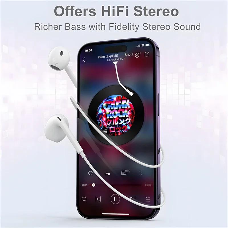 Original Wired Lightning Earphones For Apple iPhone 14 13 12 11 Pro Max Mini X XS XR X 7 8 6 Plus SE 2020 Headphones Accessories