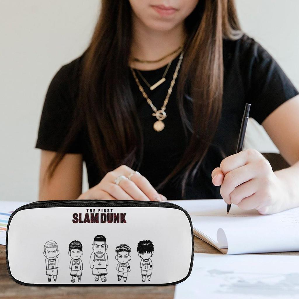 Slam Dunk Leather Pencil Large Suitable for High School Fashionable and Cute Pencil Perfect for School Entrance 20x9x4cm Case, Capacity, Students,