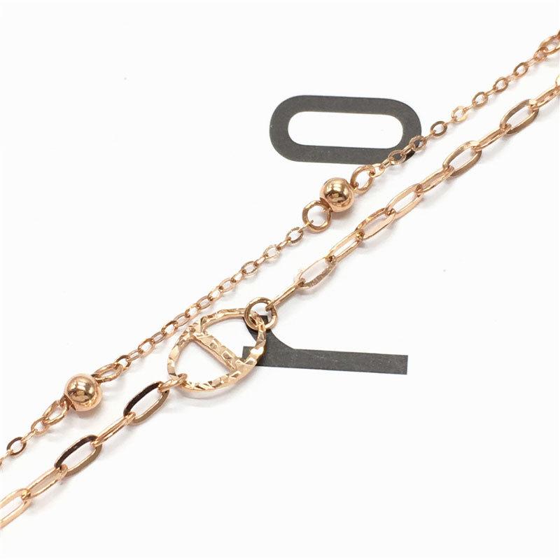 Rose Gold-Plated Purple Gold Fashion Double-Layer Japanese Character Bracelet Women'S Personalized Bracelet