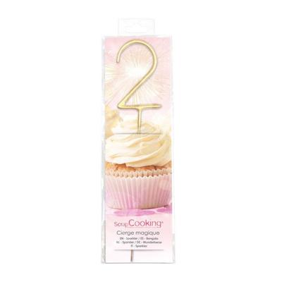 Bougie magique 17,5 cm - chiffre 2