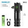 High Quality 3 LED Flashlight 18350 Aluminium Alloy Torch Rechargeable USB Light IP68 Waterproof with Magnet for Hiking Camping
