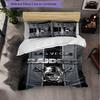 Set Biancheria da Letto 3 Pezzi in Microfibra con Motivo Las Vegas Raiders Decorazione Copripiumino per Camera da Letto Uso Domestico