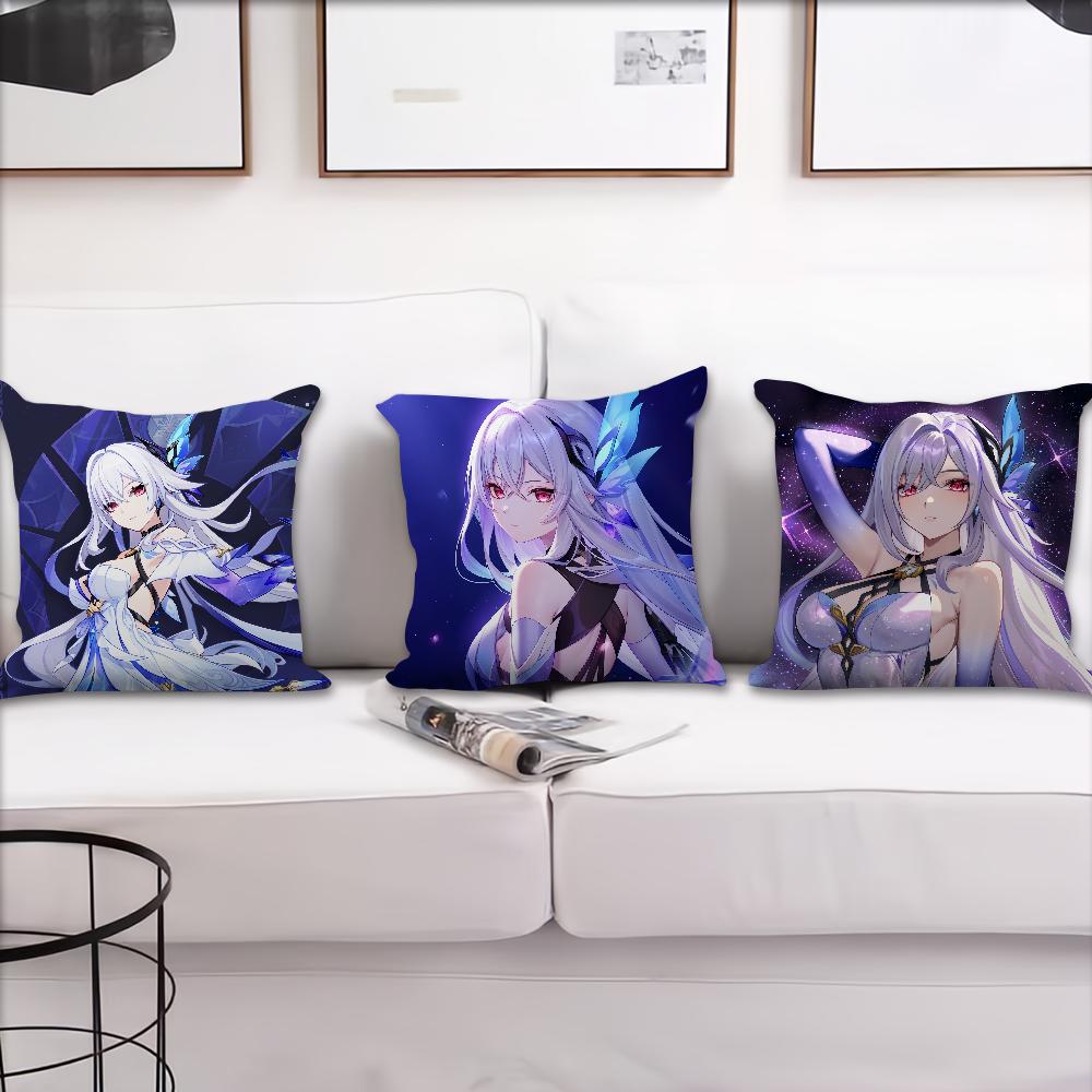 Game Genshin Impact Skirk cushion cover Pillow Case Square Cushion Room Bedroom Headboard Sofa Living Backrest Nap Time