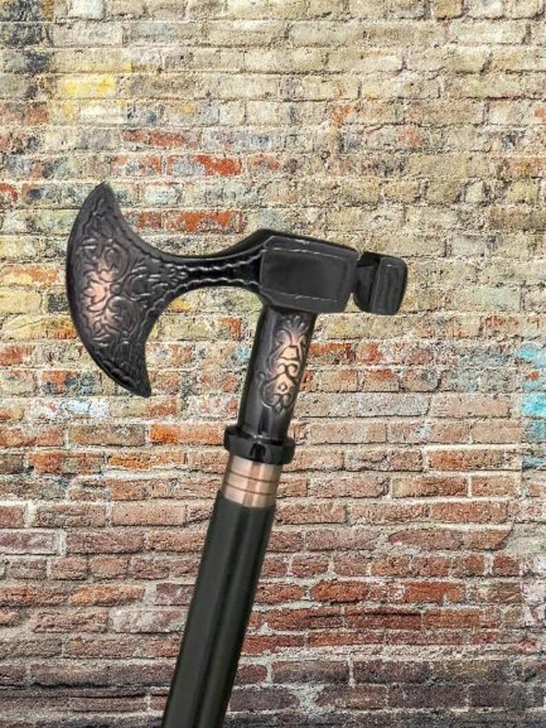 

Antique Ax Head Handle Wooden Walking stick/Victorian Style Gentlemen s Canes 37 inch чёрный