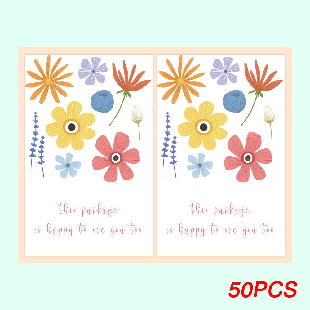 50pcs This Package Nice To Meet You Too Sticker Seal Label Thank You Small Business Handmade Merchandise Decoration Sticker