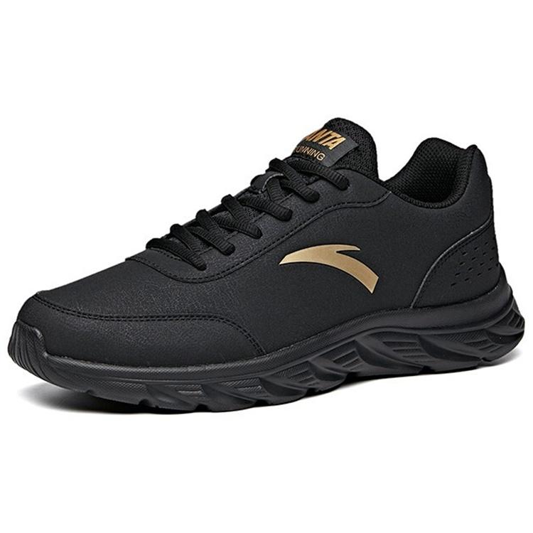 Anta Running Series Sneakers Leather 'Black Gold' Men's 91835529-9