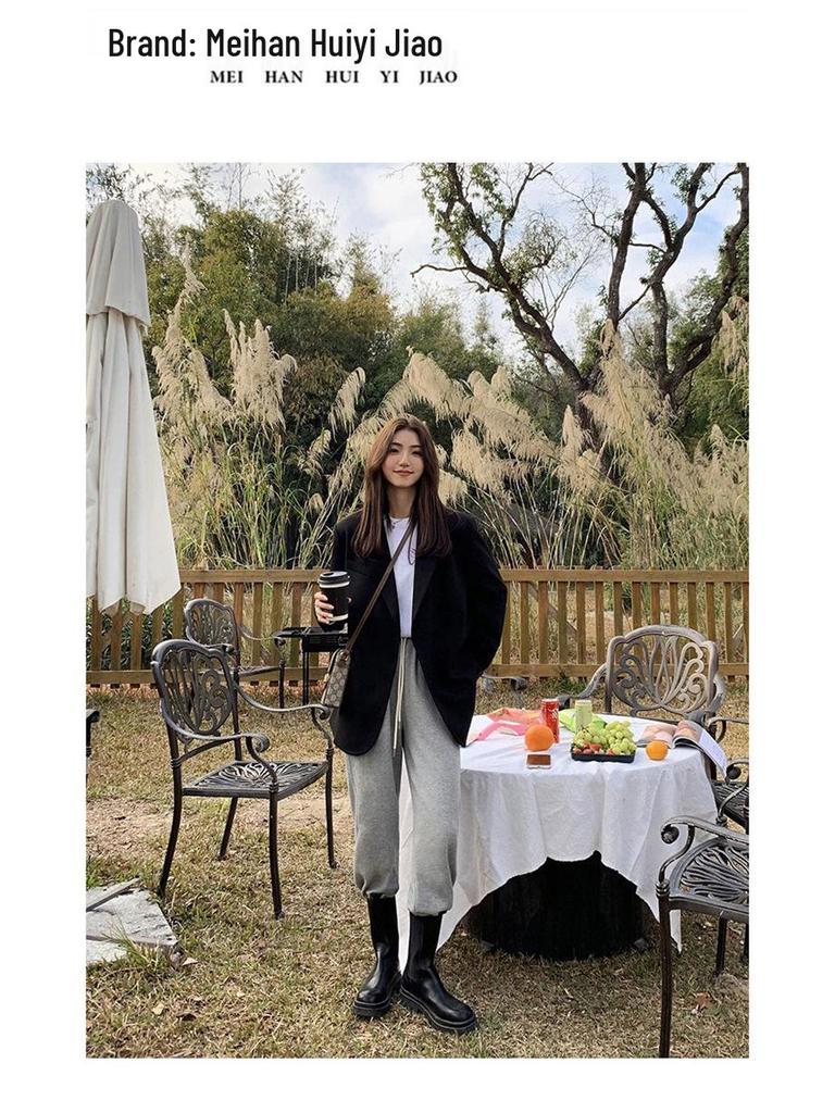 Women's Khaki Casual Blazer - 2025 Spring/Autumn, Loose Fit Design by Lin Xin