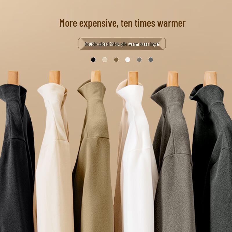 JEANSWEST LIFE Men's Fleece-Lined Thermal Half-High Collar Shirt