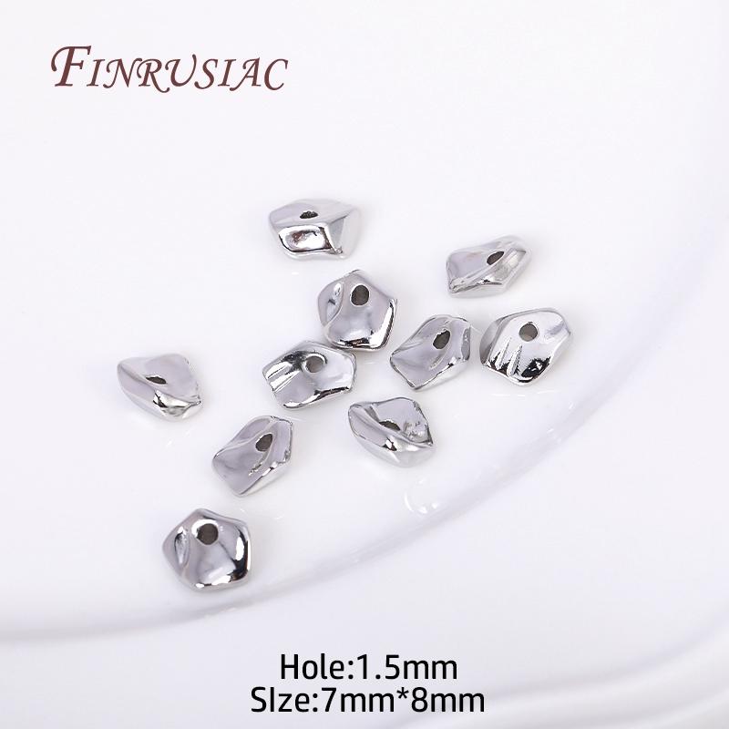 2 Sizes 18K Gold Plated Irregular Spacer Beads,High Quality Metal Beads For Bracelets Beading Beads DIY Jewelry Making Findings