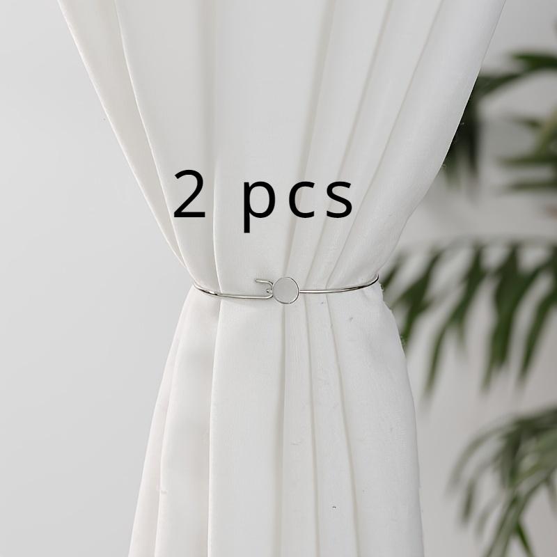 

2pcs Heavy-Duty Cast Iron Curtain Holdbacks Suitable for Elegant Curtain Panels - Minimalist Curtain, Window Decor for Living Room срібний