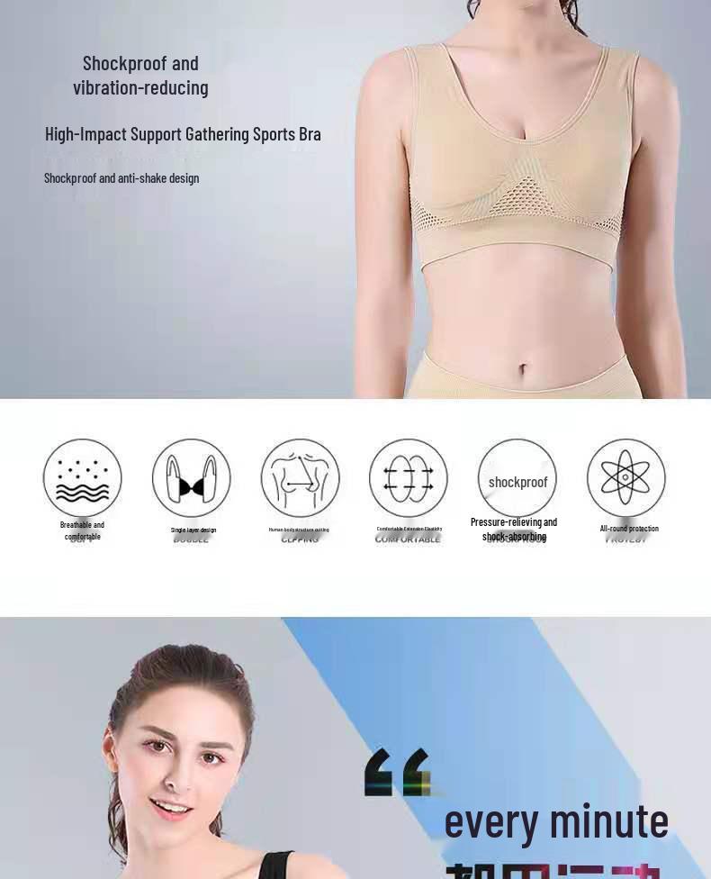 Breathable Mesh Sports Bra - Plus Size Yoga & Running Fitness Underwear