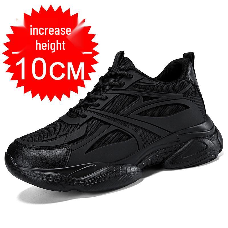 Men s Thick-Soled Invisible Height Increasing Shoes - 10cm Lift, Breathable Mesh, Skate Sports Design