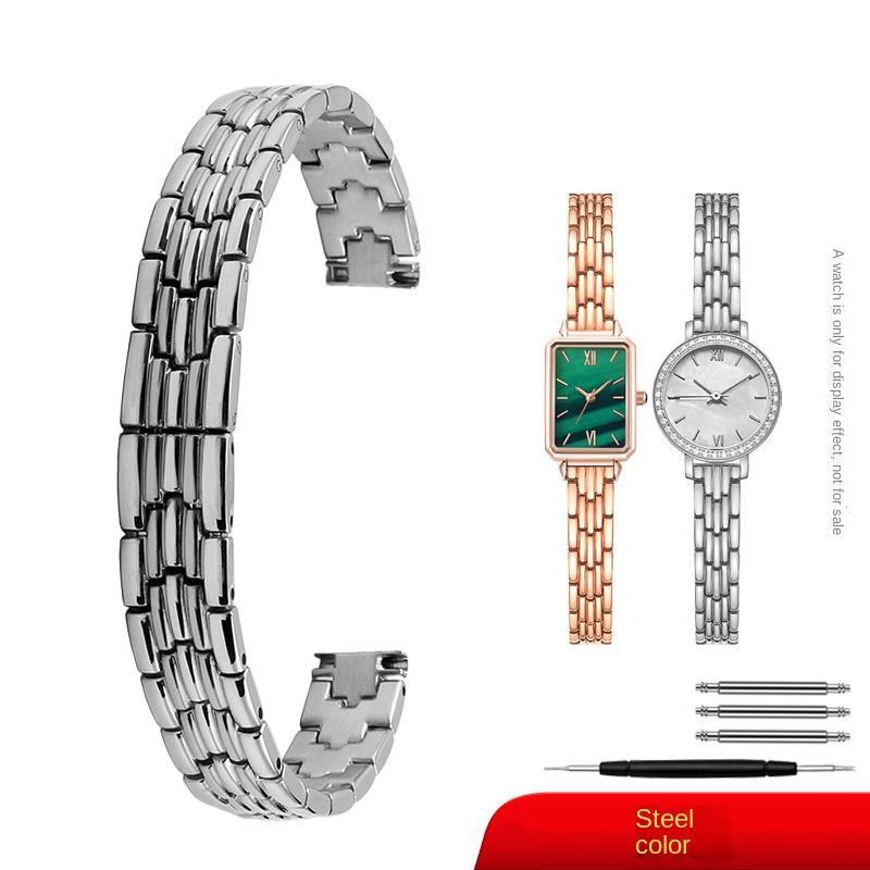 

Stainless steel watchband metal Strap student watch chain small fine wristband fashion mini Rose gold bracelet 6mm 8mm 10mm 12mm 8mm