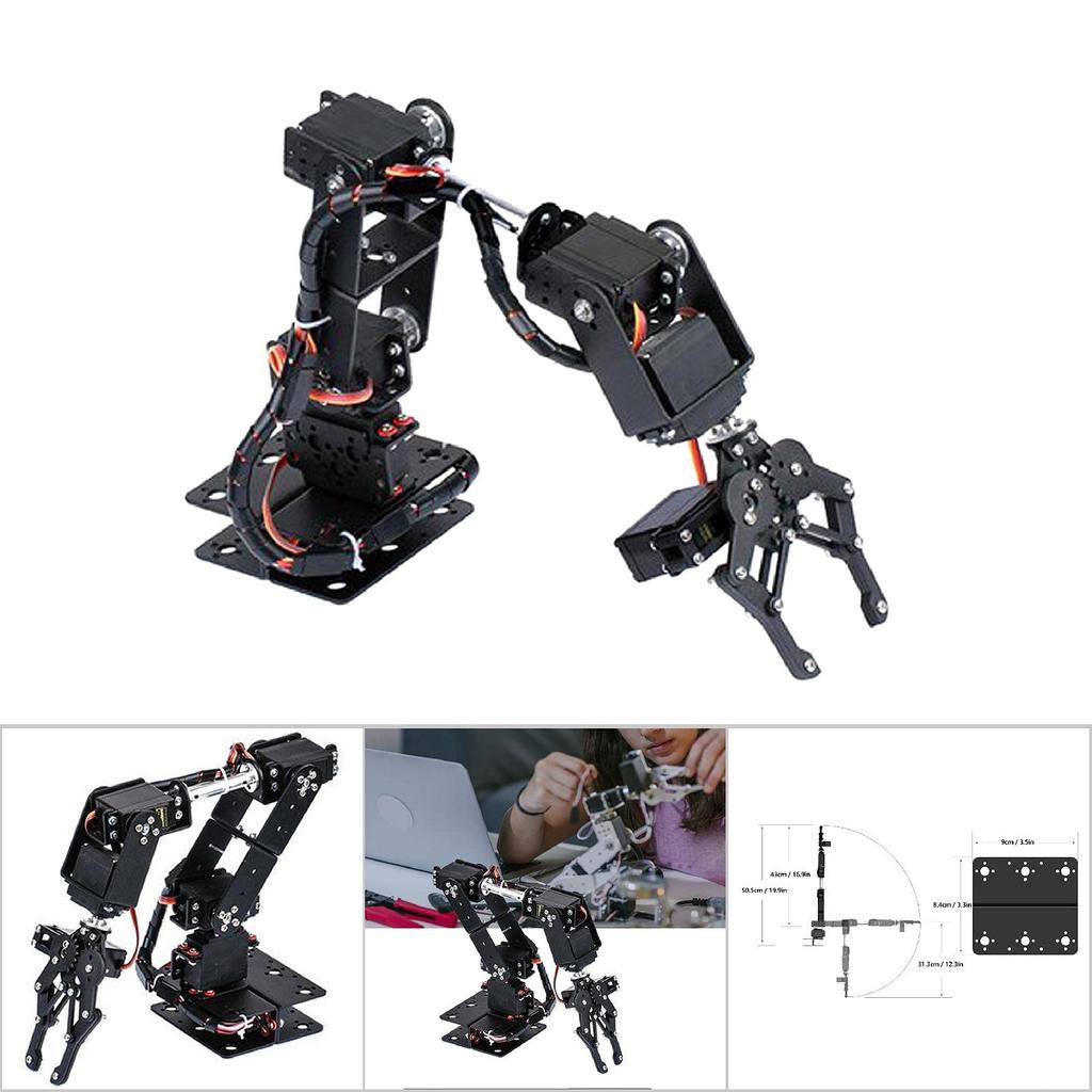 Zerodis Industrial Robot Mechanical Arm, Manipulator Robot Mechanical Arm, 6DOF, Precision Structure, Metal Gear, Powerful Power System, Stability, fo