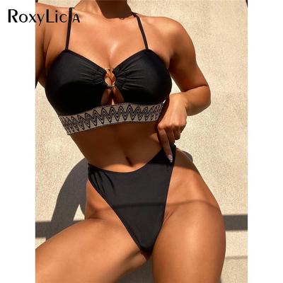 Épissage dos croisé Scrunch fesses Bikini femme maillot de bain femmes maillots de bain deux pièces Bikini ensemble baigneur maillot de bain bain dame