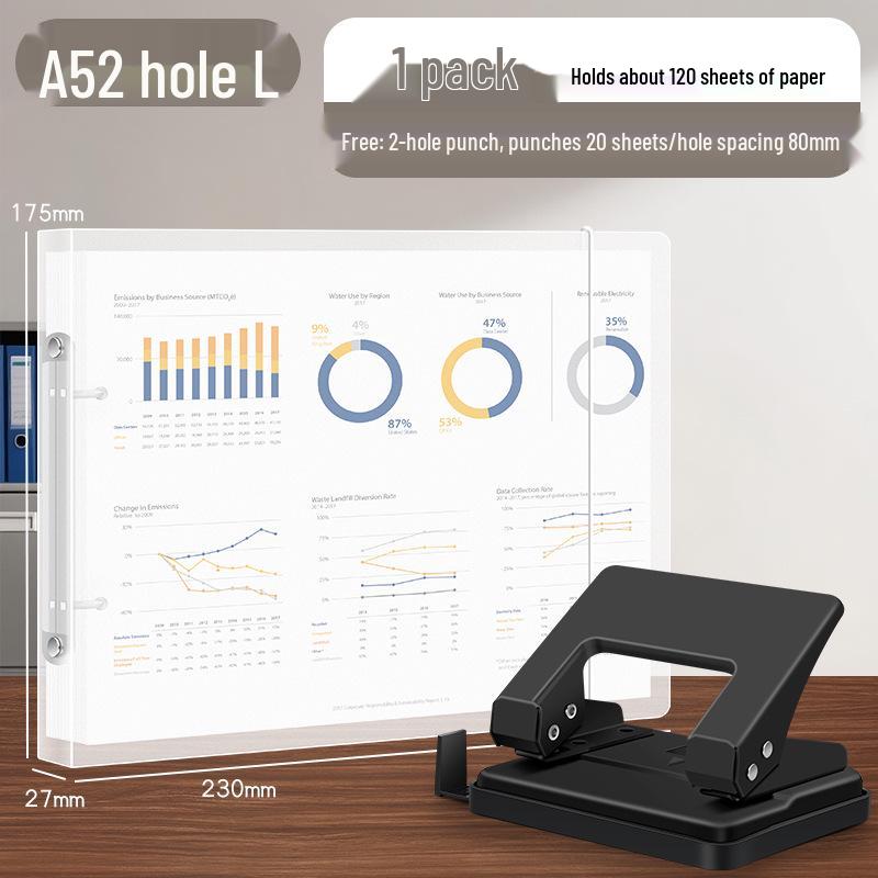 2-Hole A4 Loose-Leaf Binder with Puncher